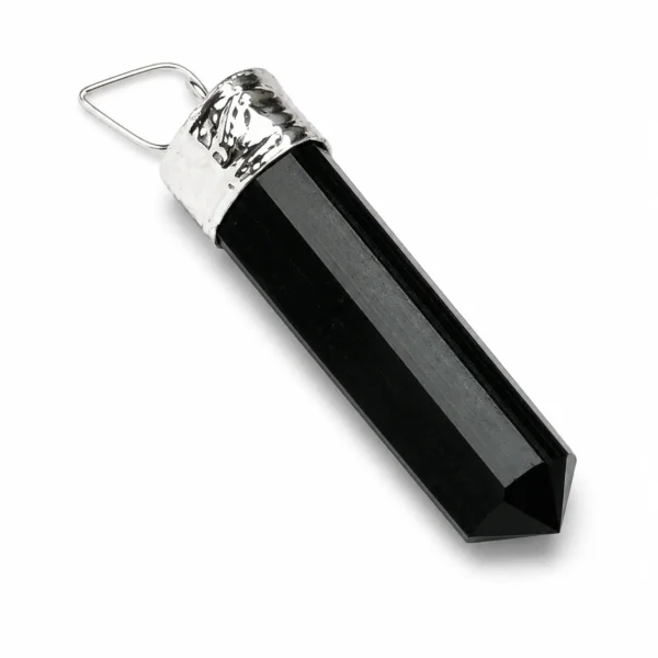 Black Tourmaline Pencil Pendant-01 Black Tourmaline Pencil Pendant-01