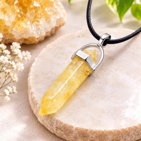 Citrine Double Point Pendant-01