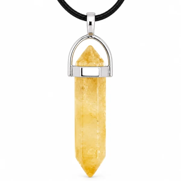 Citrine Double Point Pendant-02
