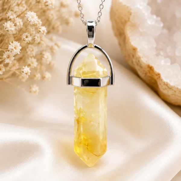 Citrine Double Point Pendant-03