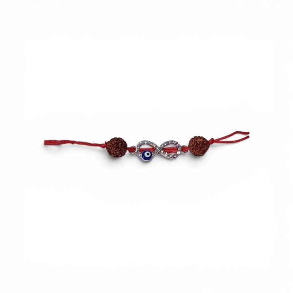 Infinity Evil Eye Protection with 5 Mukhi Rudraksh Rakhi Band