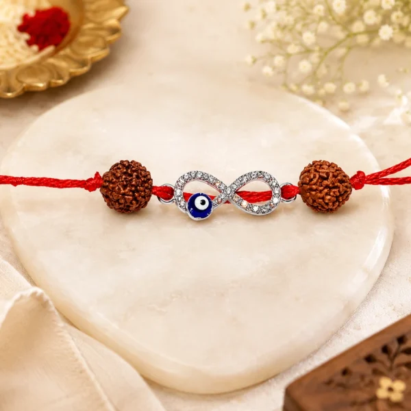 Infinity-Evil-Eye-Protection-with-5-Mukhi-Rudraksh-Rakhi-Band-01