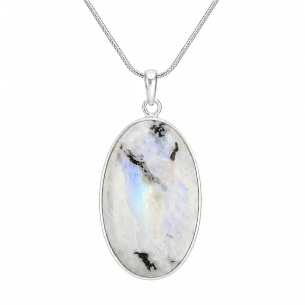 Rainbow Moonstone Oval Pendant-02