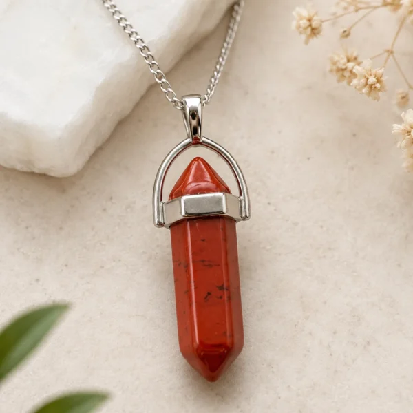 Red Jasper Double Point Pendant-01