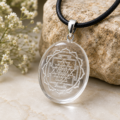Shree Yantra Carving Clear Quartz Pendant__ (1)